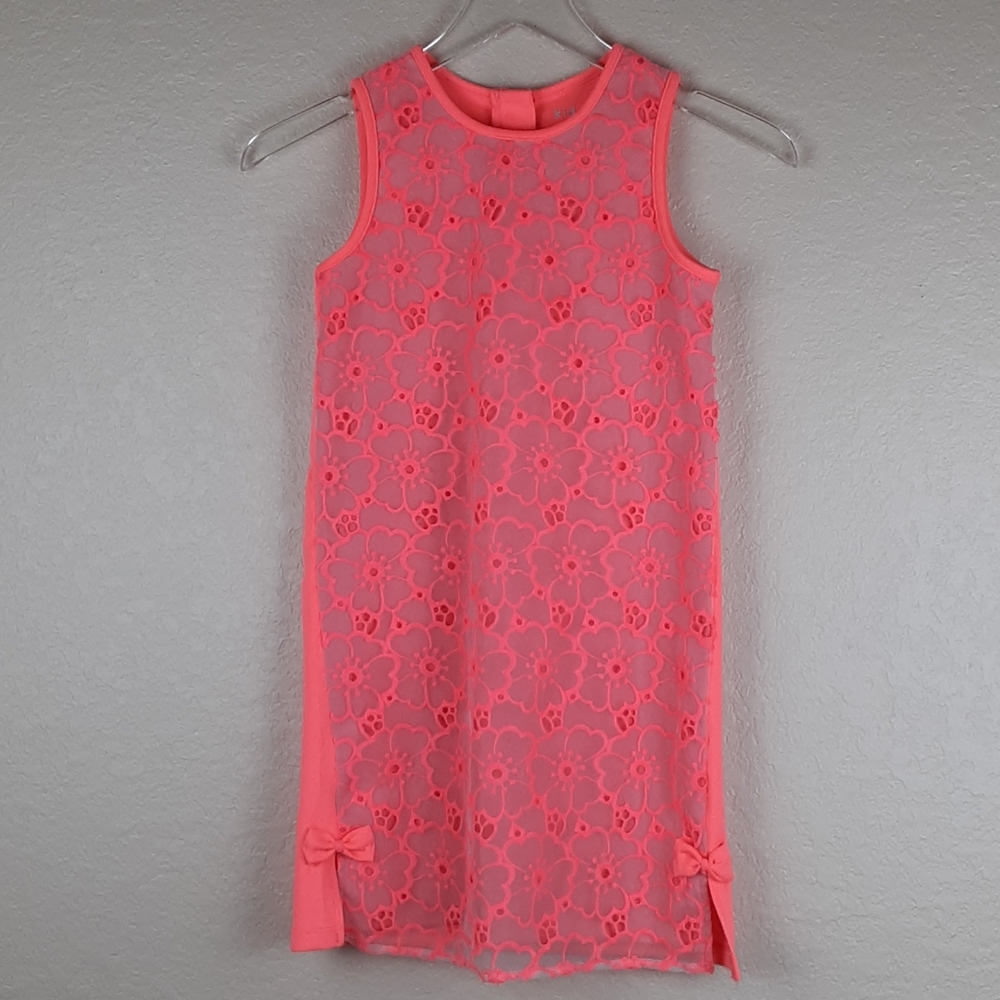 Kidpik Vibrant Floral Organza Sleeveless Shif Dres